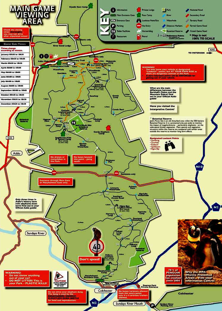 Detailed Map Of Addo Elephant National Park QCUJPI Detailed Map Of Addo Elephant National Park QCUJPI